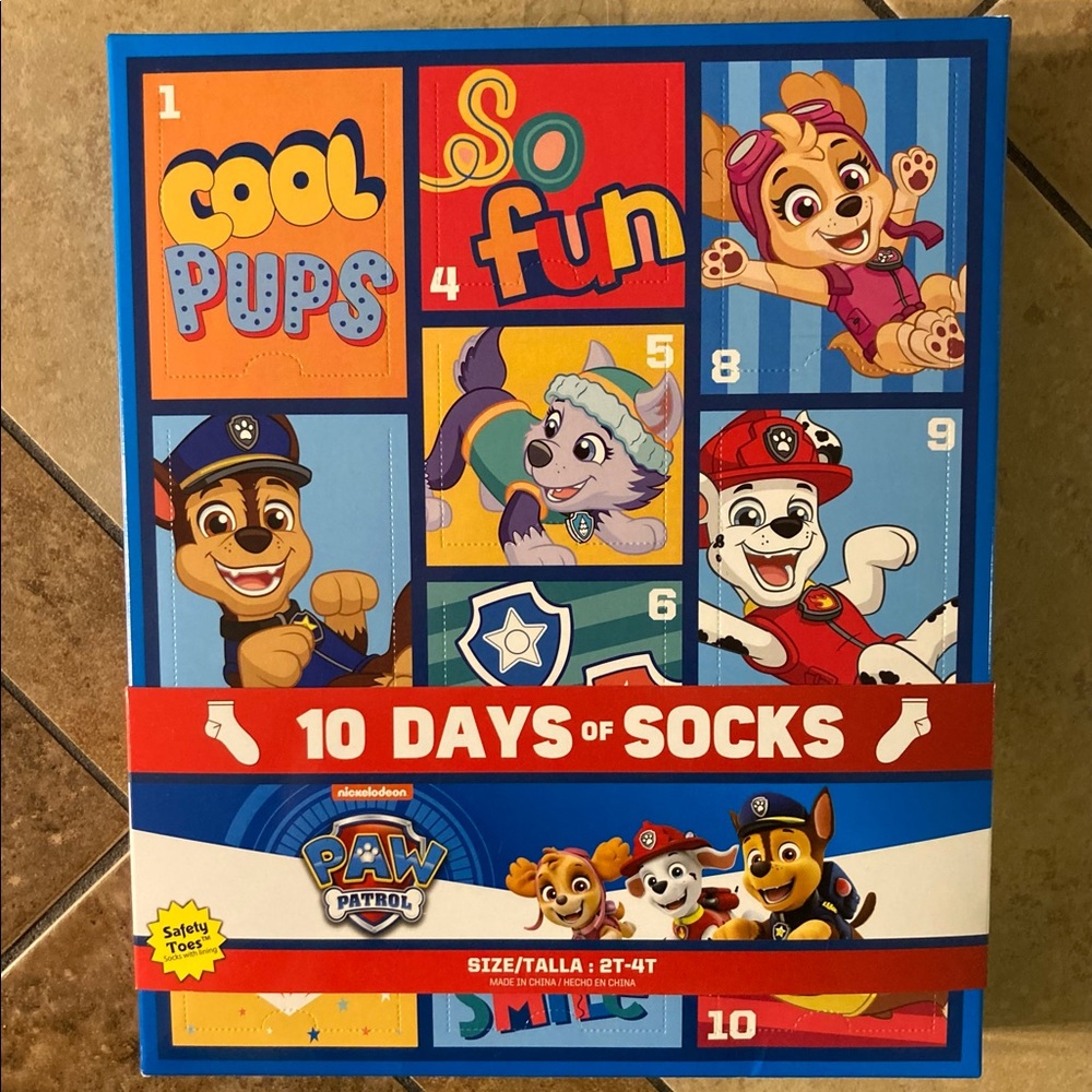 Paw Patrol 10 days of socks 10 pack